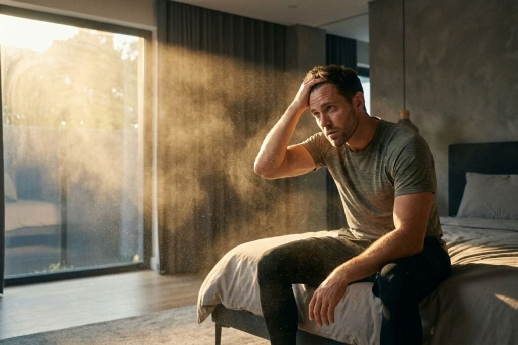 Como a Poeira Afeta o Rendimento no Treino e os Contaminantes do Ar Sabotam Sua Performance e Impedem a Hipertrofia : O Inimigo Invisível do Treino 1 como a poeira afeta o rendimento bioaerossois hipertrofia