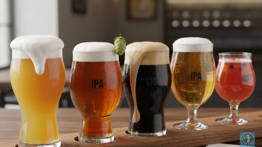 Guia da Cerveja Artesanal: Onde o Sabor Encontra o Bem-Estar e o Turismo 5 Uma imagem convidativa para ilustrar a diversidade de estilos.